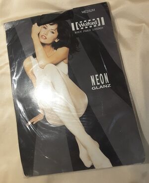 Wolford Neon Glanz Sheer Tights Black Size Medium